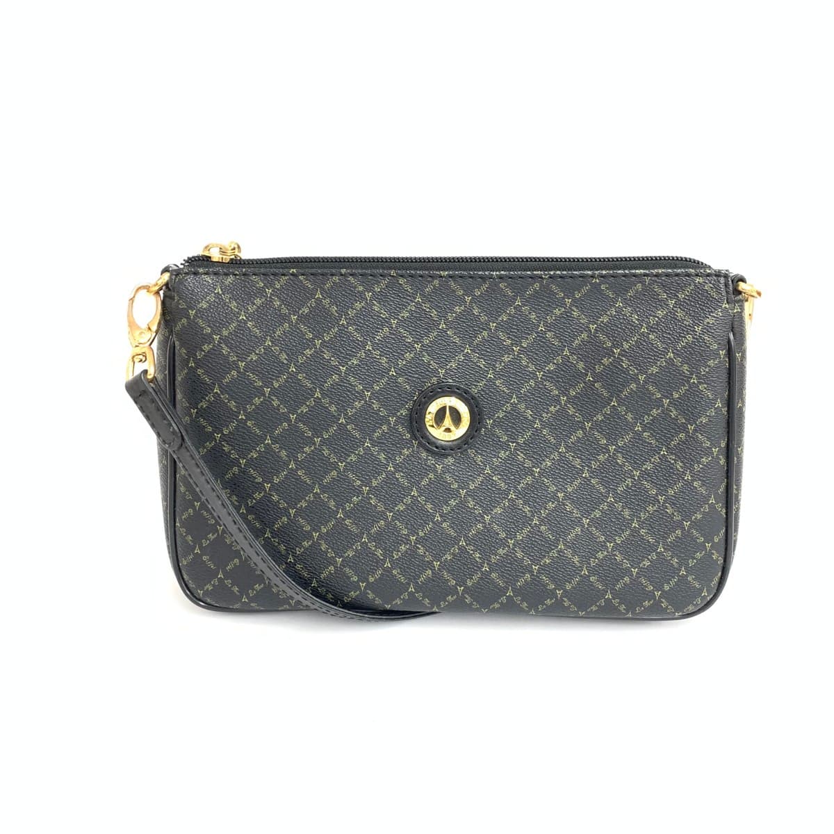 LA TOUR EIFFEL Shoulder Bag Total Logo PVC Black Ladies