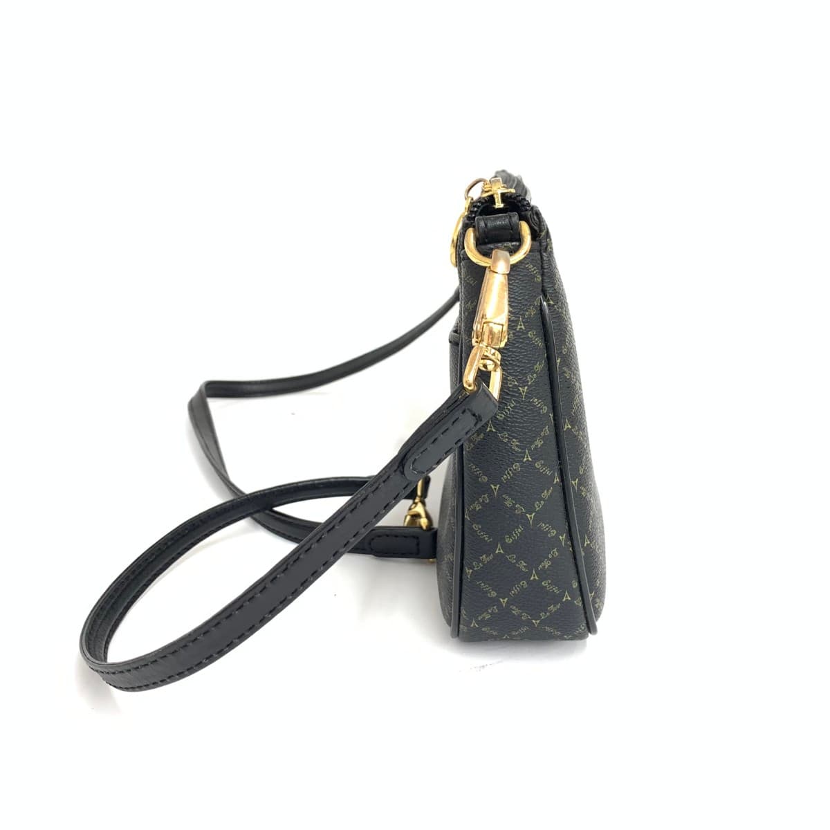 LA TOUR EIFFEL Shoulder Bag Total Logo PVC Black Ladies 2