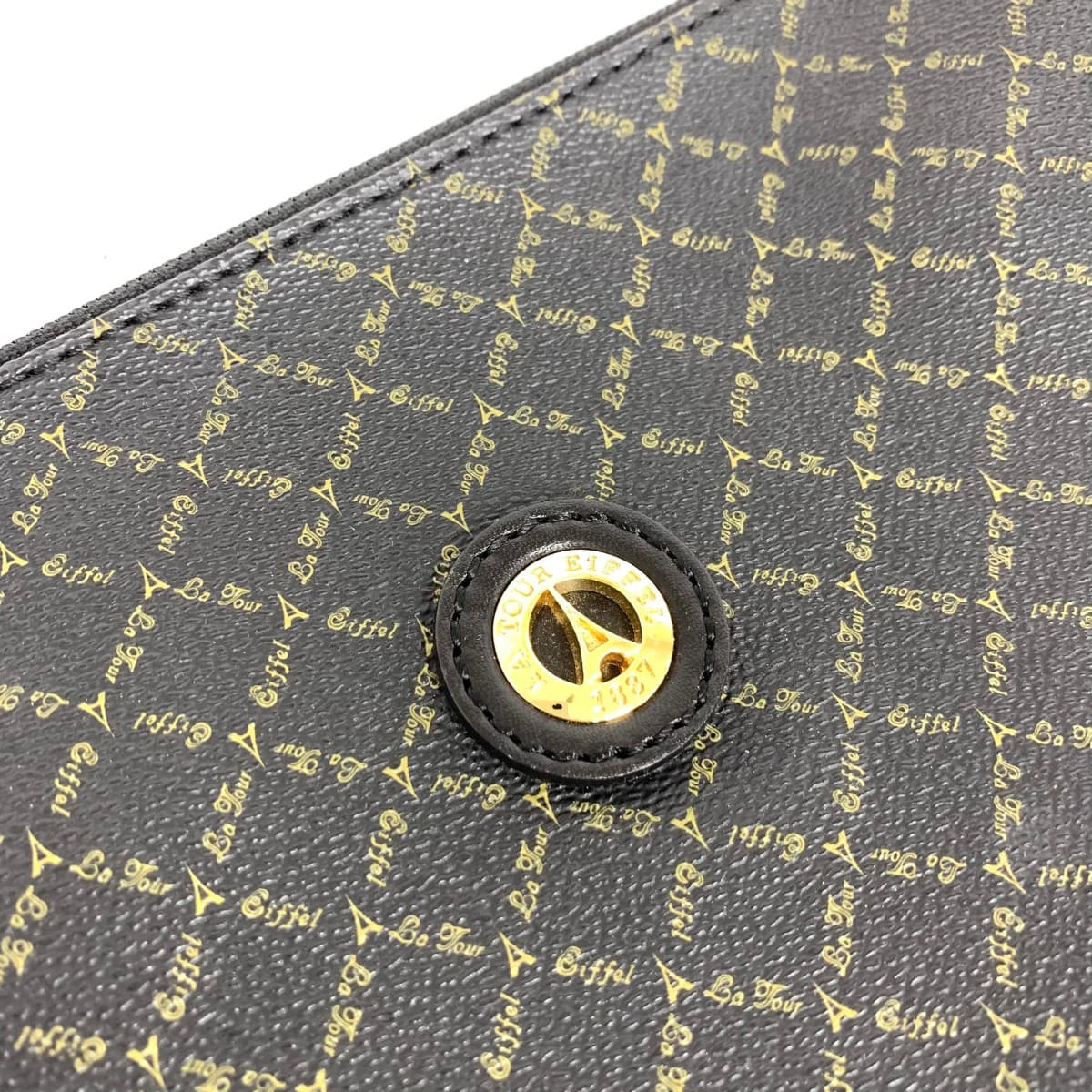 LA TOUR EIFFEL Shoulder Bag Total Logo PVC Black Ladies 5