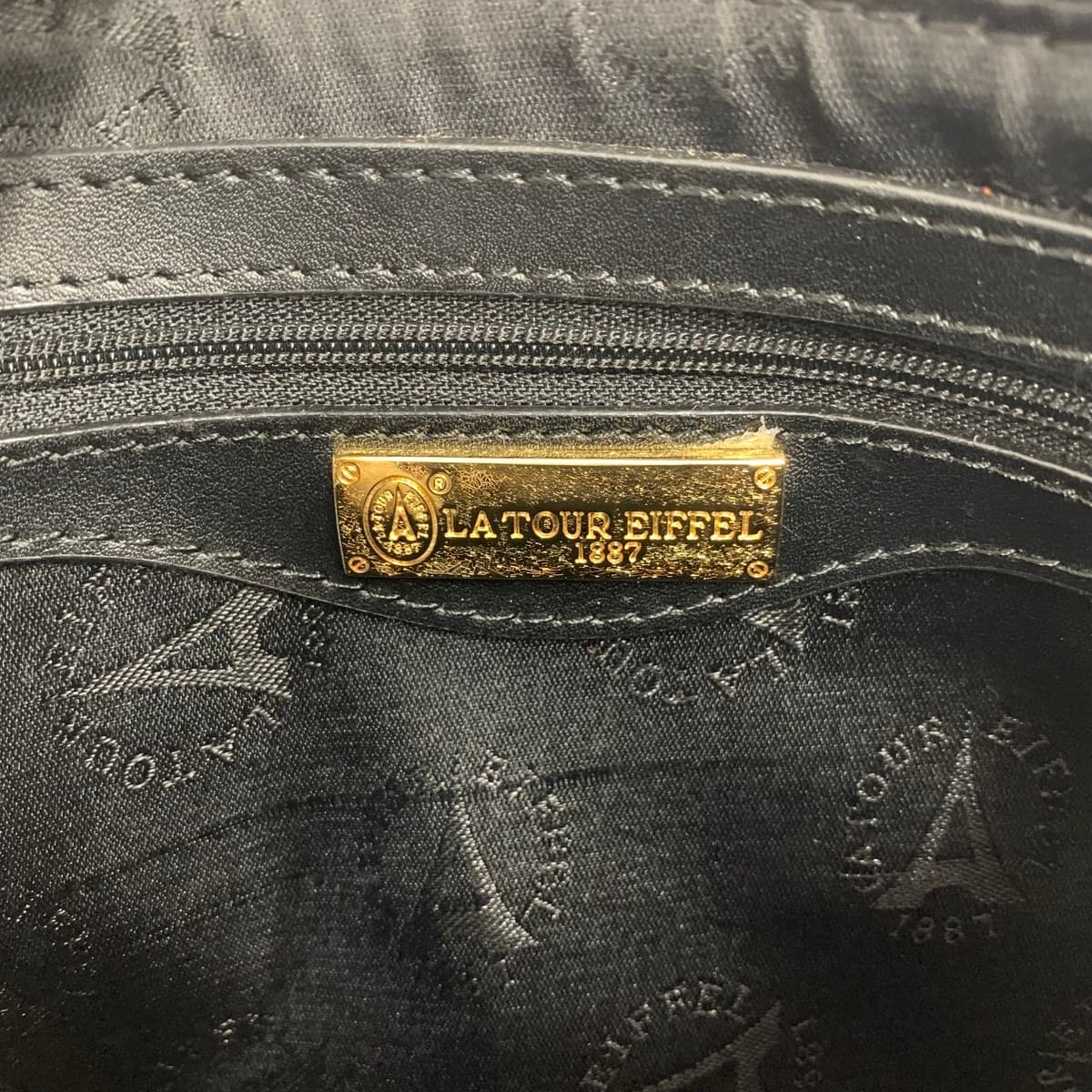 LA TOUR EIFFEL Shoulder Bag Total Logo PVC Black Ladies 7