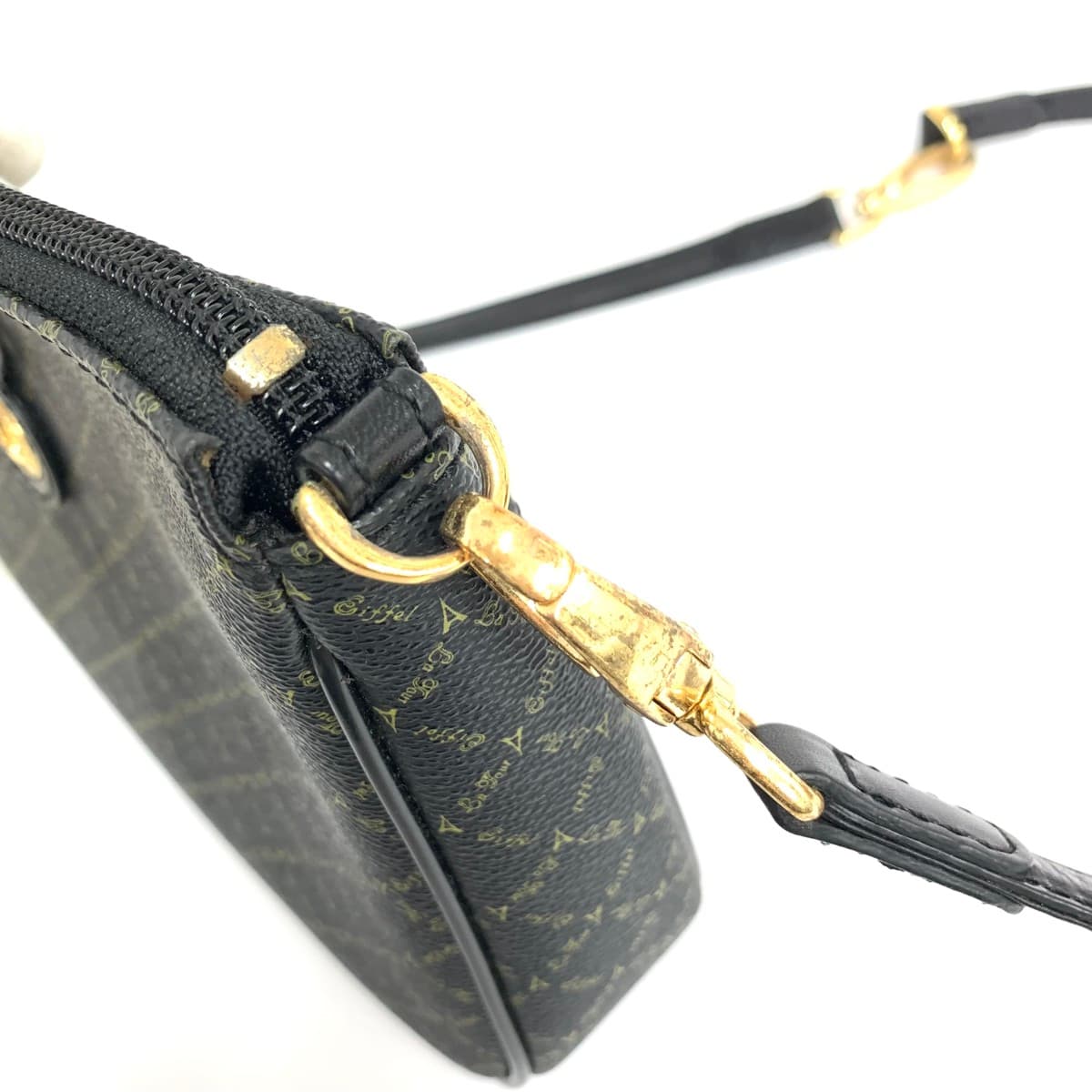 LA TOUR EIFFEL Shoulder Bag Total Logo PVC Black Ladies 9