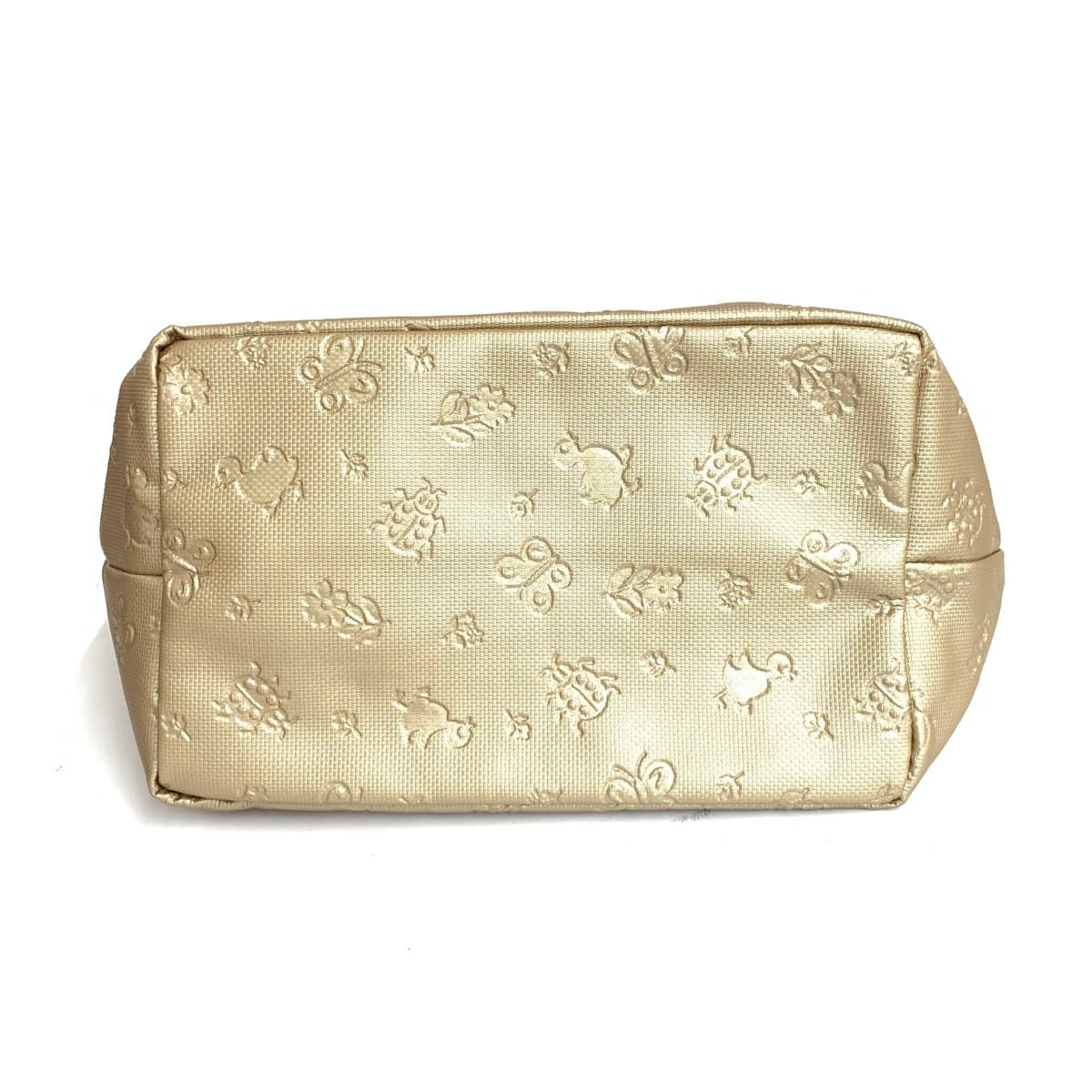 FEILER Tote Bag in Excellent Condition, Embossed Processing, Heidi PVC, Gold Color, Ladies 5