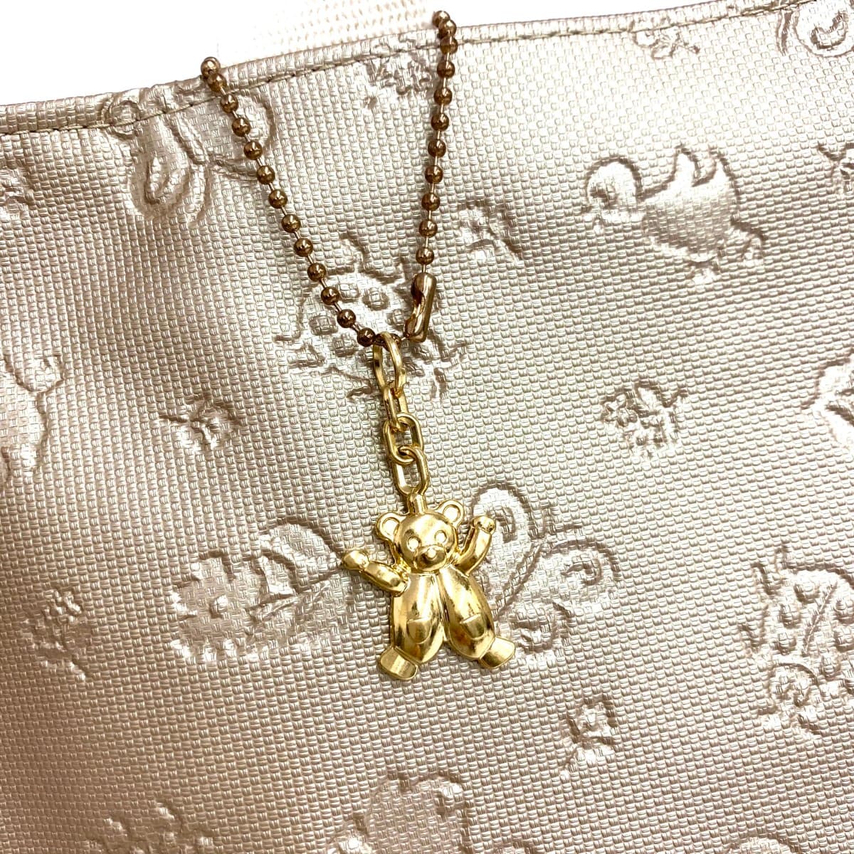 FEILER Tote Bag in Excellent Condition, Embossed Processing, Heidi PVC, Gold Color, Ladies 8