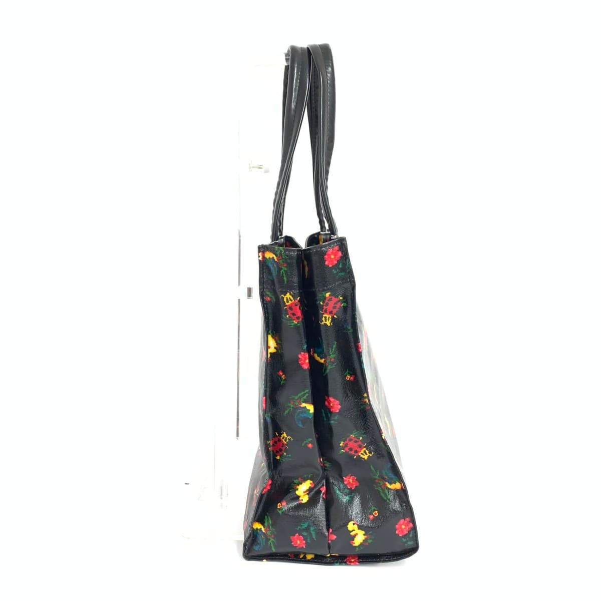 FEILER Mini Tote Bag Good Condition Heidi PVC Black Ladies 2