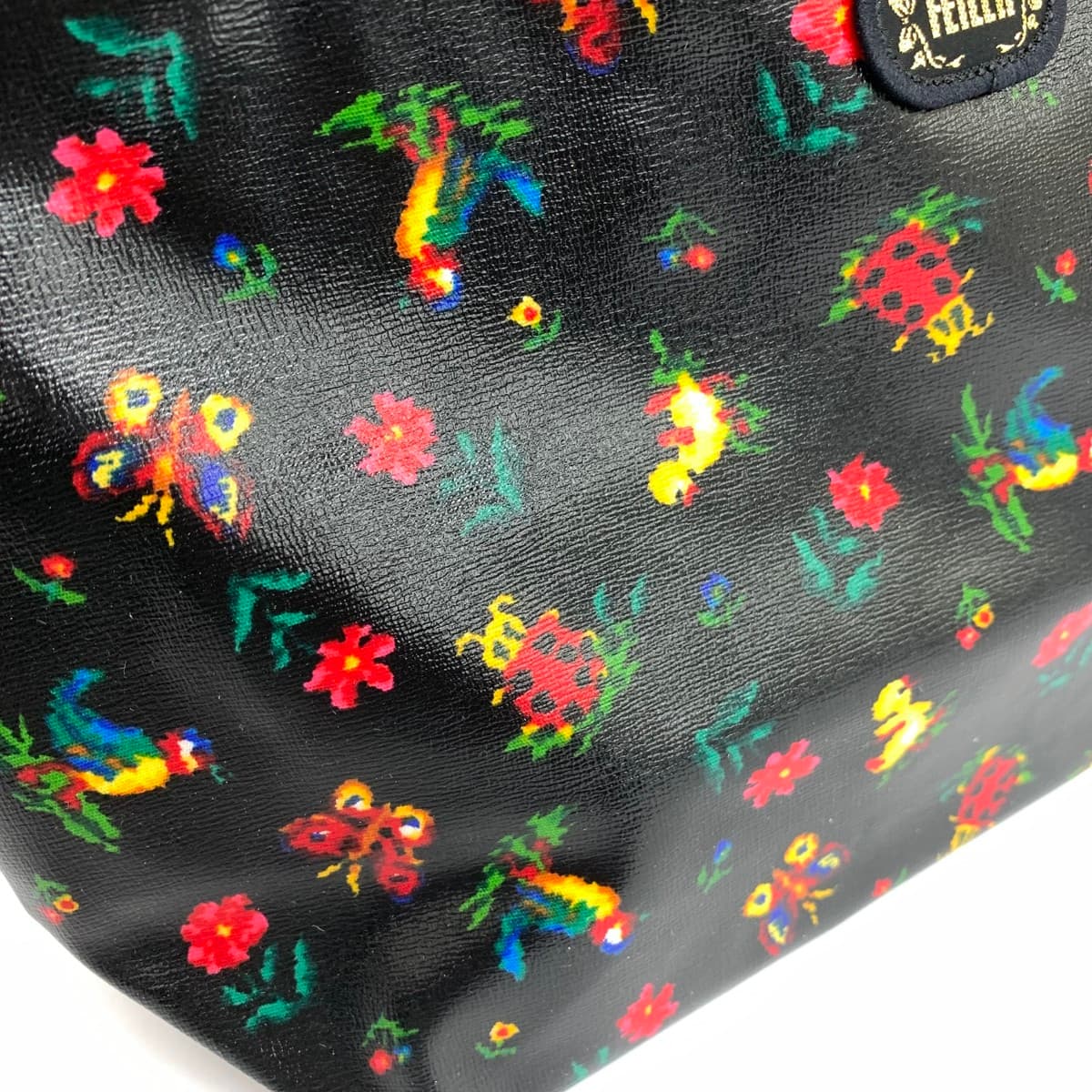 FEILER Mini Tote Bag Good Condition Heidi PVC Black Ladies 8