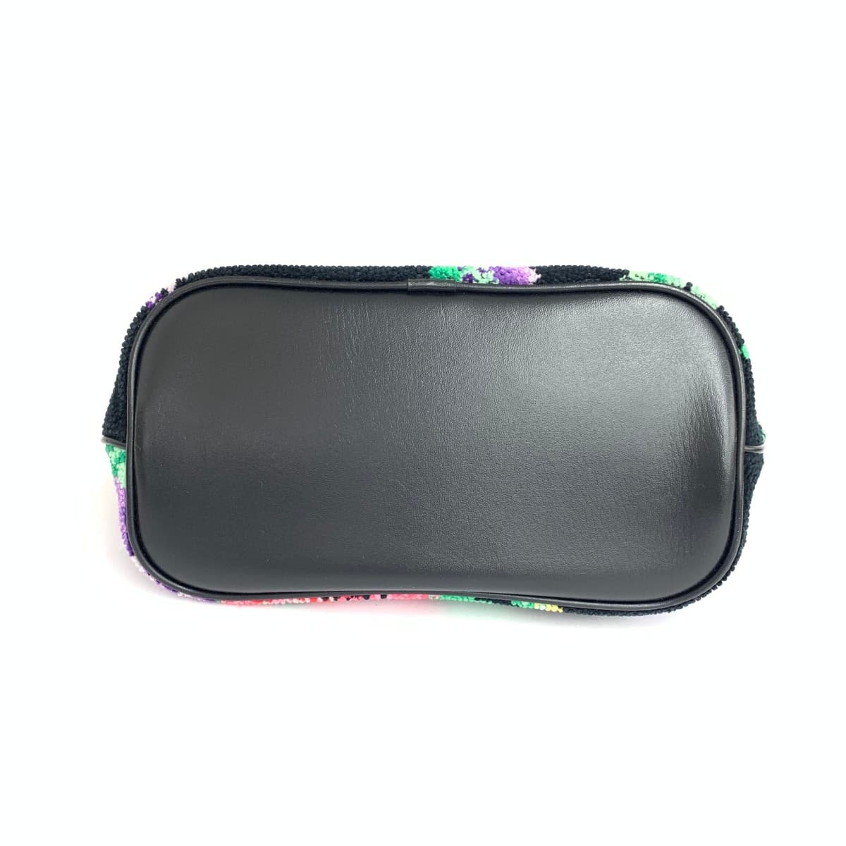 FEILER Side Pouch in Good Condition, Poppies Chenille Weave, Black, Ladies 5