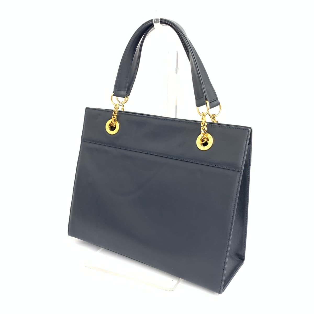 Paloma Picaso Tote Bag Kiss Logo Chain Leather Navy Women's 3