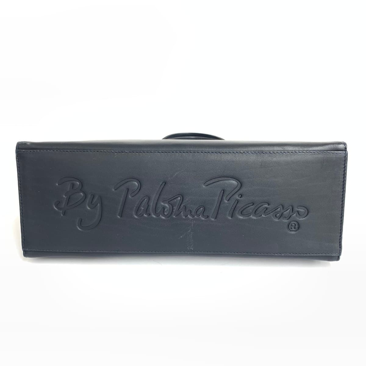 Paloma Picaso Tote Bag Kiss Logo Chain Leather Navy Women's 5