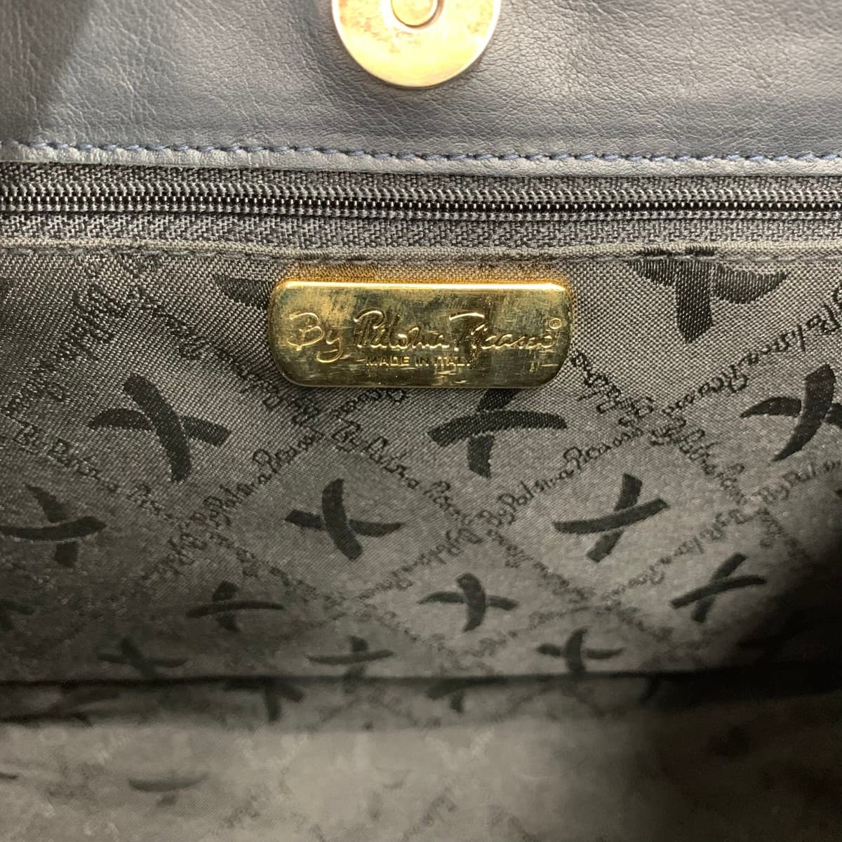 Paloma Picaso Tote Bag Kiss Logo Chain Leather Navy Women's 7