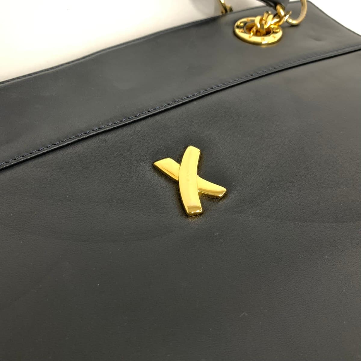 Paloma Picaso Tote Bag Kiss Logo Chain Leather Navy Women's 8