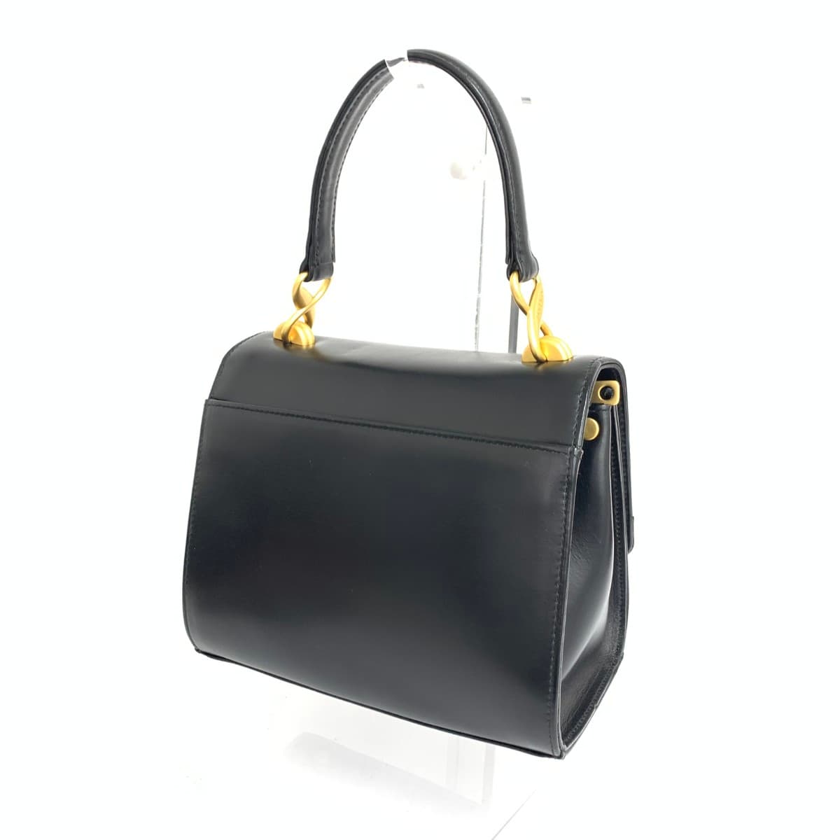 Ungaro fuchsia 2WAY handbag in good condition, leather, black, ladies 3