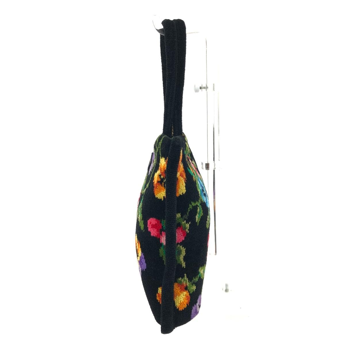 FEILER Tote Bag Pansy / Chenille Weave Black Ladies 2