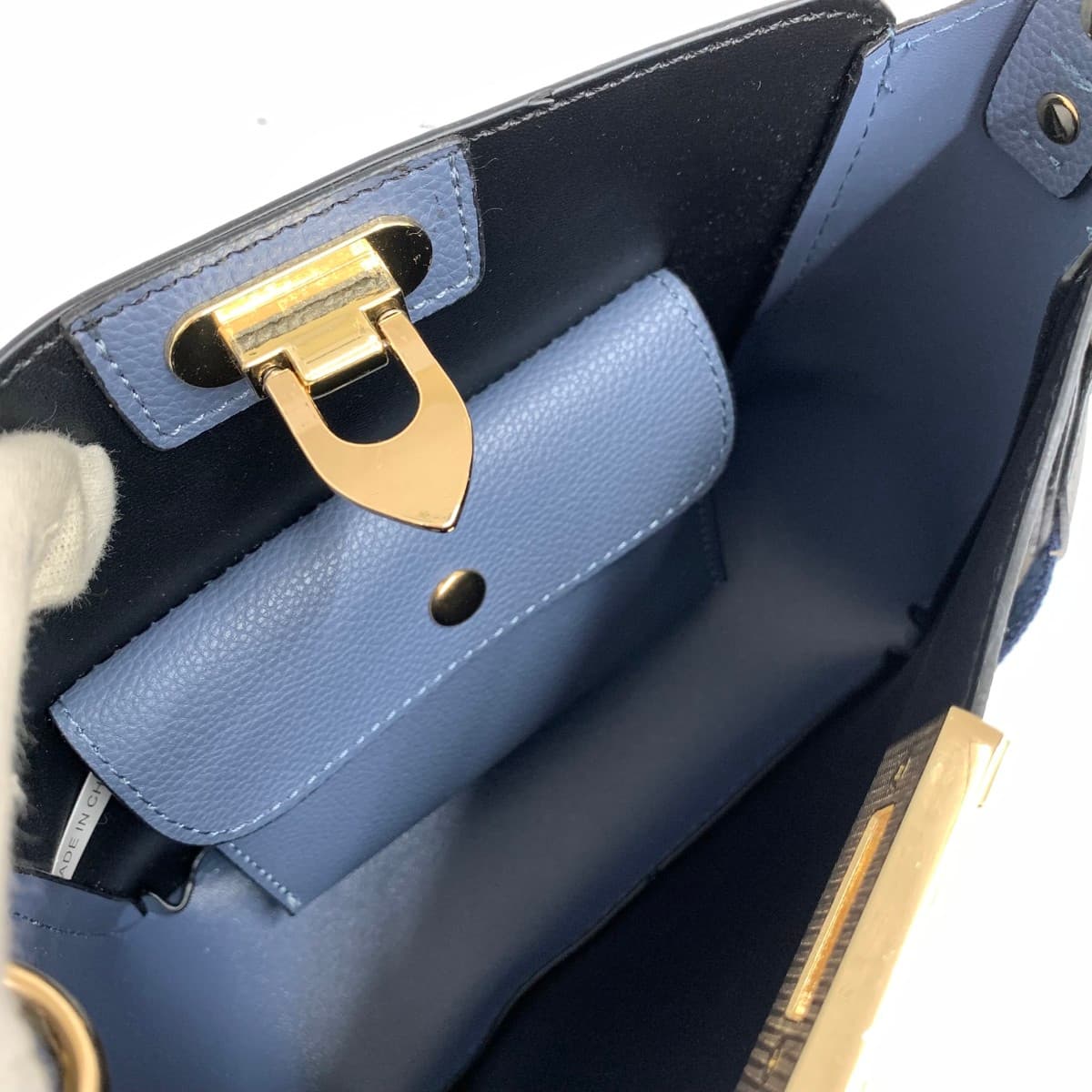 D.KELLY Mini Shoulder Bag Good Condition PVC Navy Women's 6