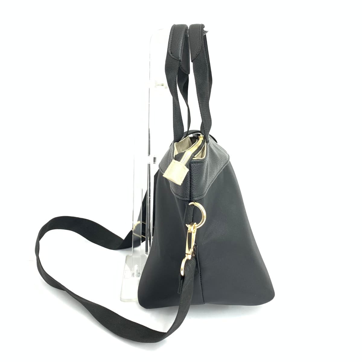 Quatre Saisons 2WAY bag in good condition, nylon, black, for ladies 2