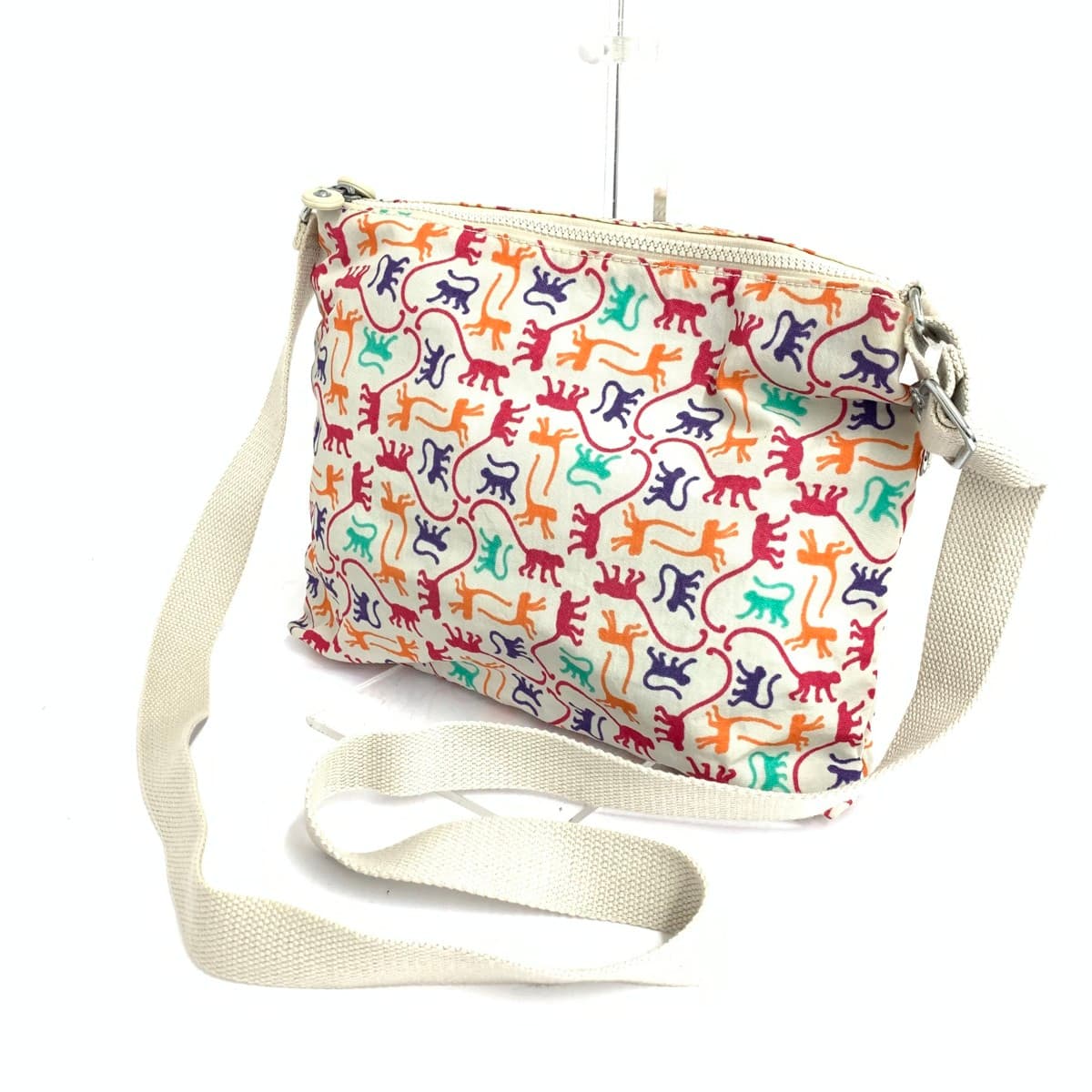 KIPLING Kipling Shoulder Bag Good Condition All-Over Pattern Nylon Beige Women's 3