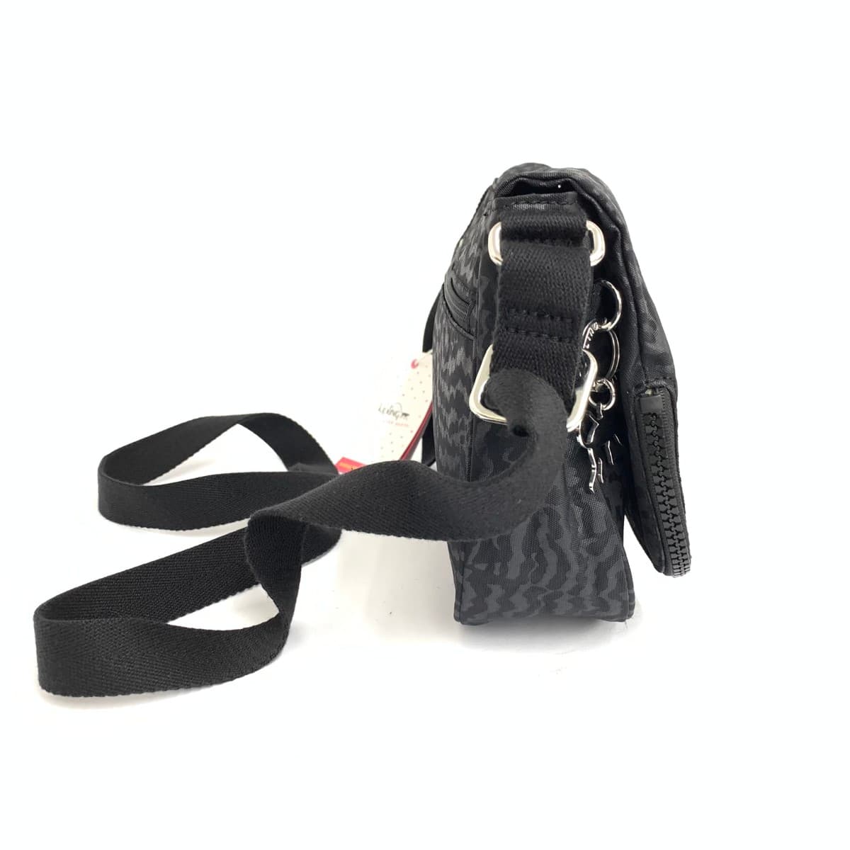 KIPLING Kipling Mini Shoulder Bag Unused Item All-over Pattern Nylon Black Ladies 2