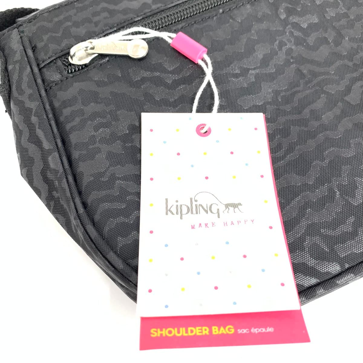 KIPLING Kipling Mini Shoulder Bag Unused Item All-over Pattern Nylon Black Ladies 9