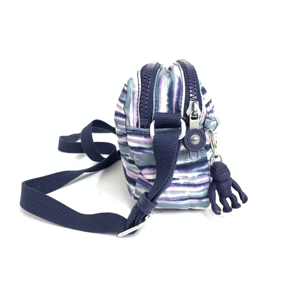 KIPLING Mini Shoulder Bag Good Condition All-over Pattern Nylon Navy Women's 2