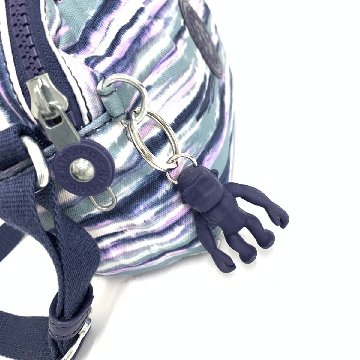 KIPLING Mini Shoulder Bag Good Condition All-over Pattern Nylon Navy Women's 5