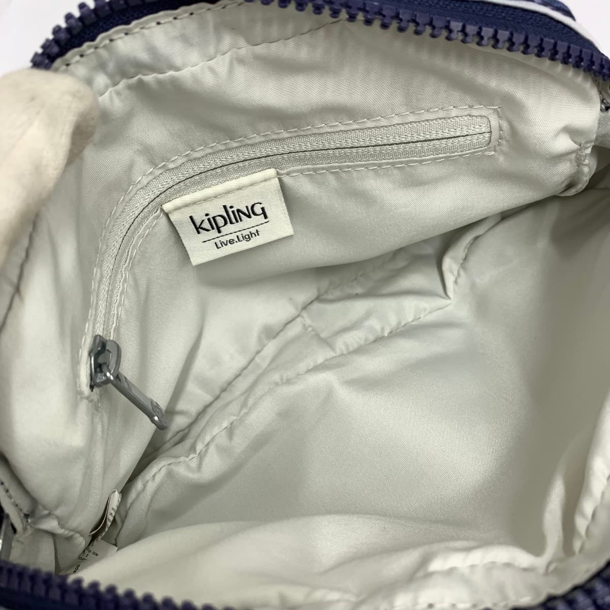 KIPLING Mini Shoulder Bag Good Condition All-over Pattern Nylon Navy Women's 8