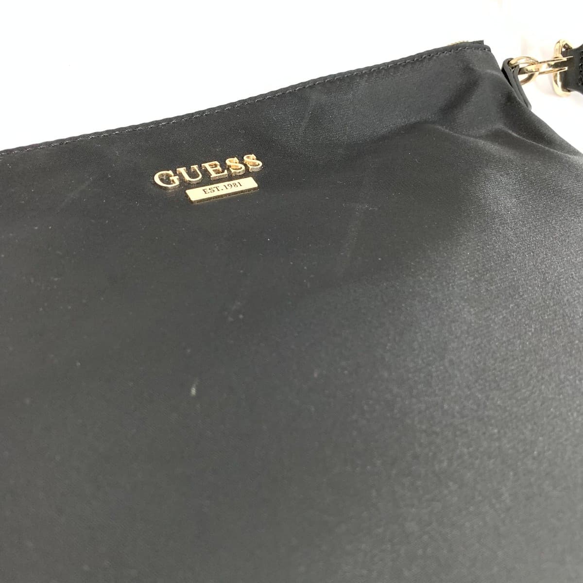 GUESS Guess Shoulder Bag Good Condition Logo Hardware Nylon NN9676014 Black Women's 7