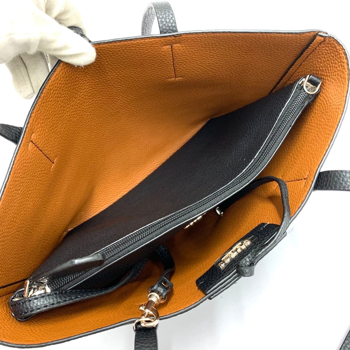 GUESS Reversible Tote Bag Unused Item Logo PVC Black Women's 7