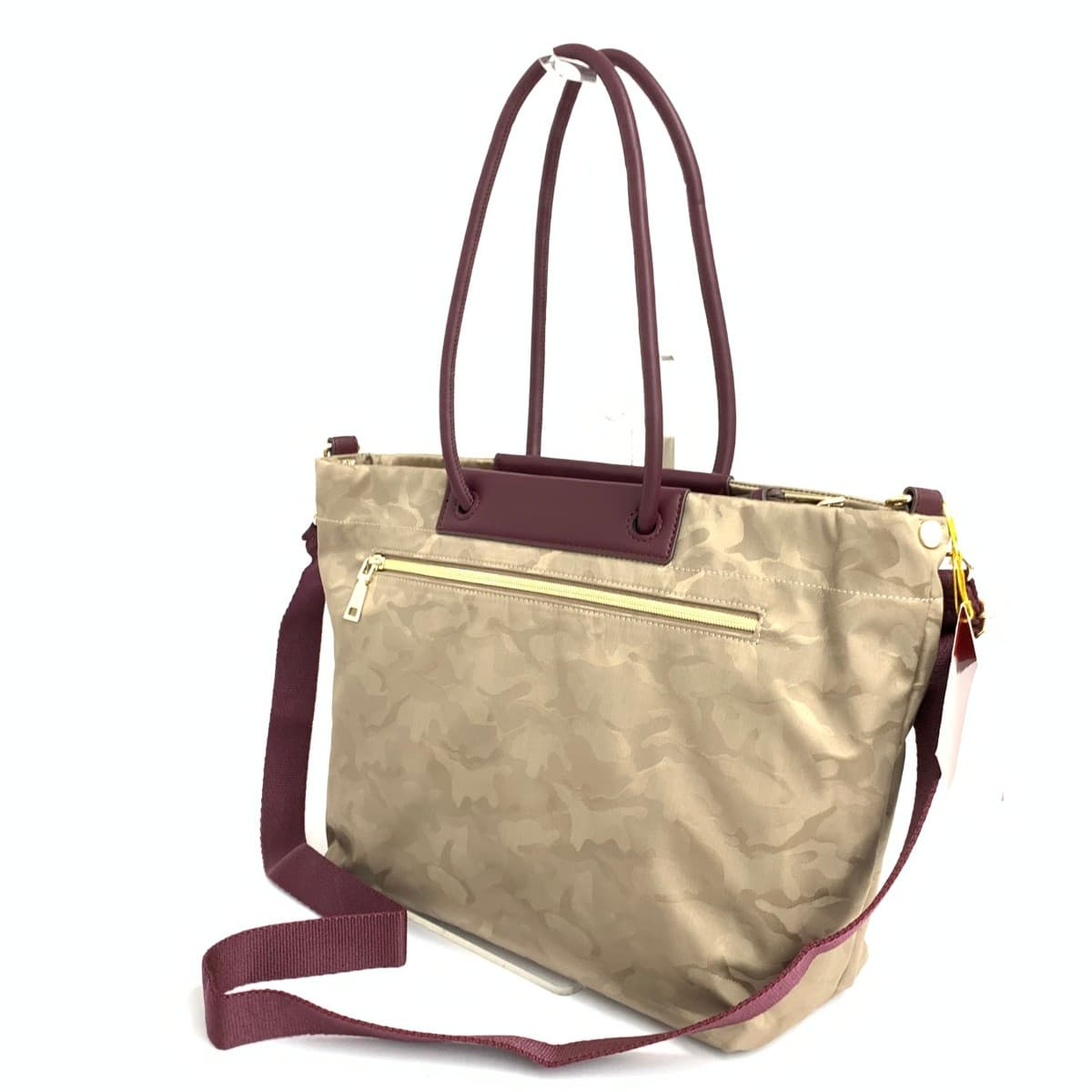 CHRISTIAN OLIVIER 2WAY Tote Bag Unused Camouflage Nylon Beige Women's 3