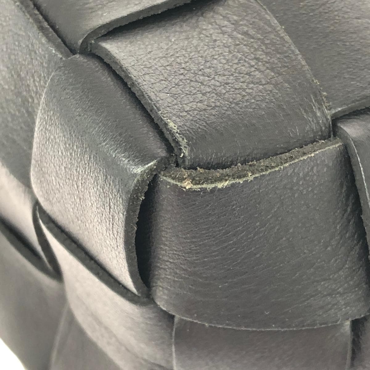 Robita tote bag, woven leather, black 7