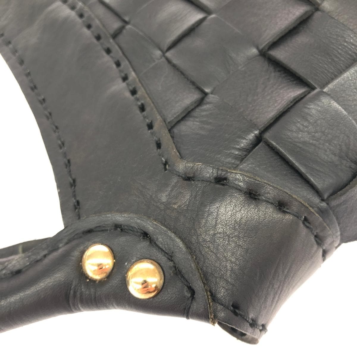 Robita tote bag, woven leather, black 8