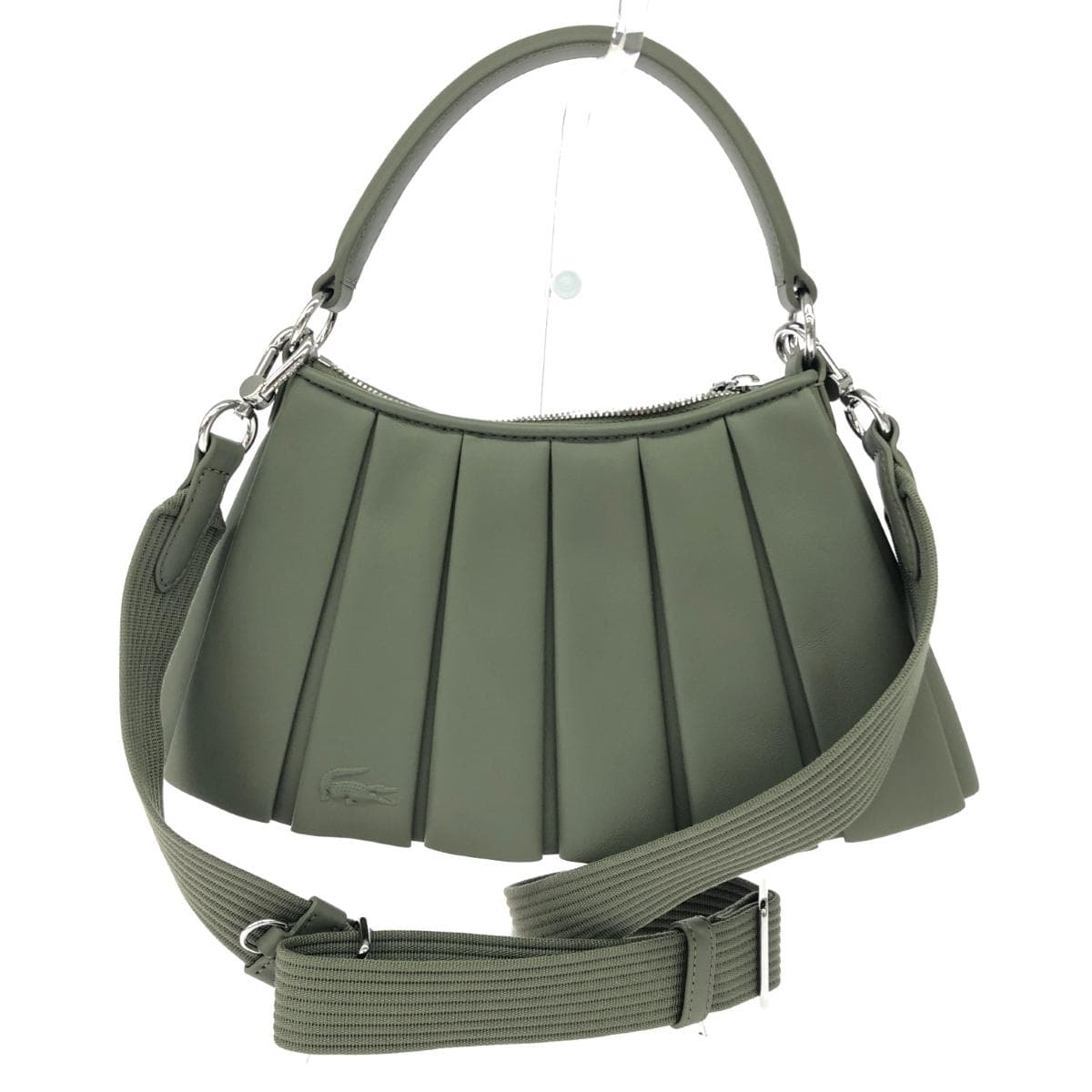 LACOSTE Shoulder Bag / Run Run Excellent Condition Khaki Women's