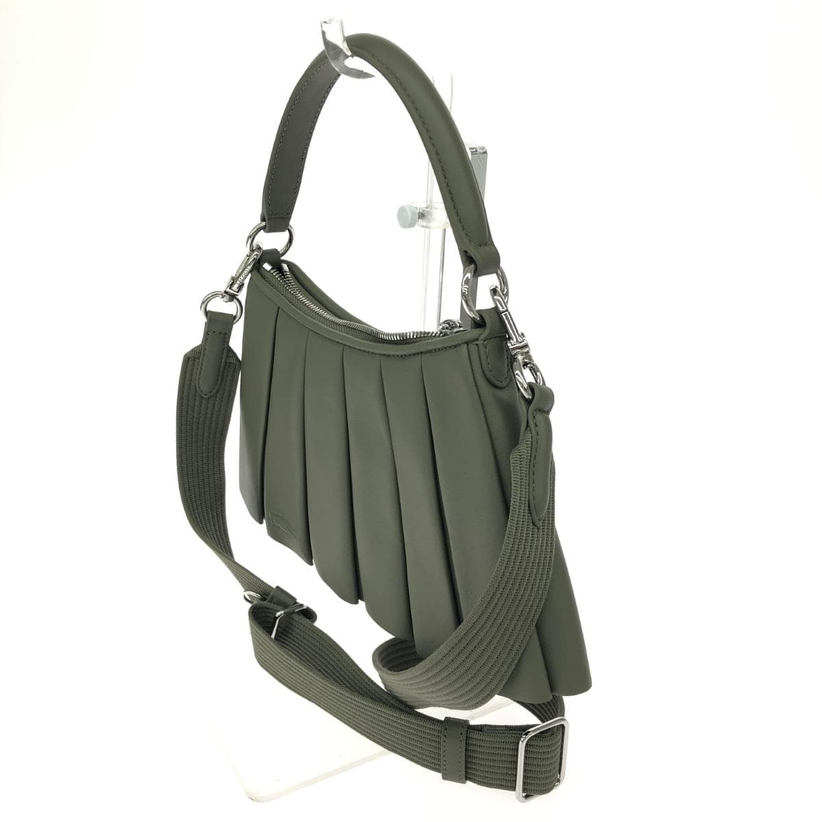 LACOSTE Shoulder Bag / Run Run Excellent Condition Khaki Women's 3