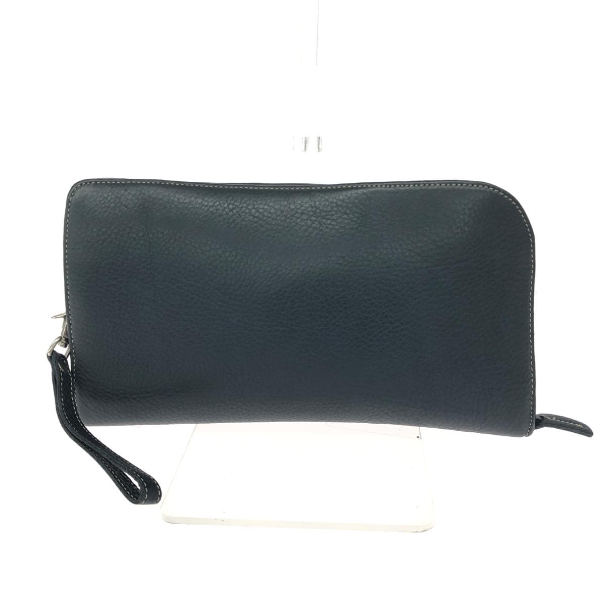 TRION Clutch Bag Leather Navy Men's