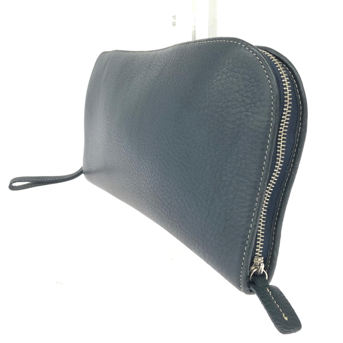 TRION Clutch Bag Leather Navy Men's 3