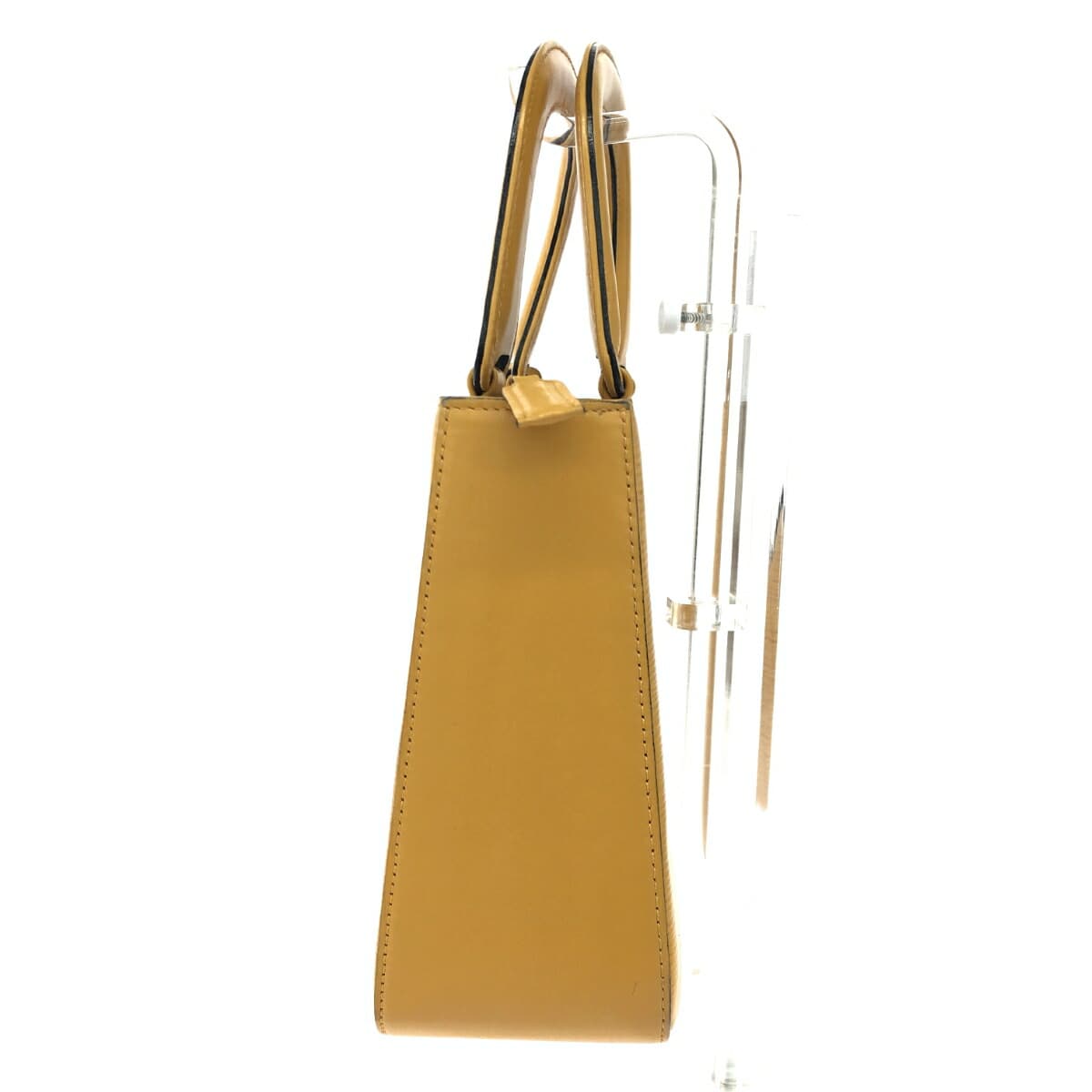 PELLE BORSA Handbag Good Condition Leather Yellow Women's 2