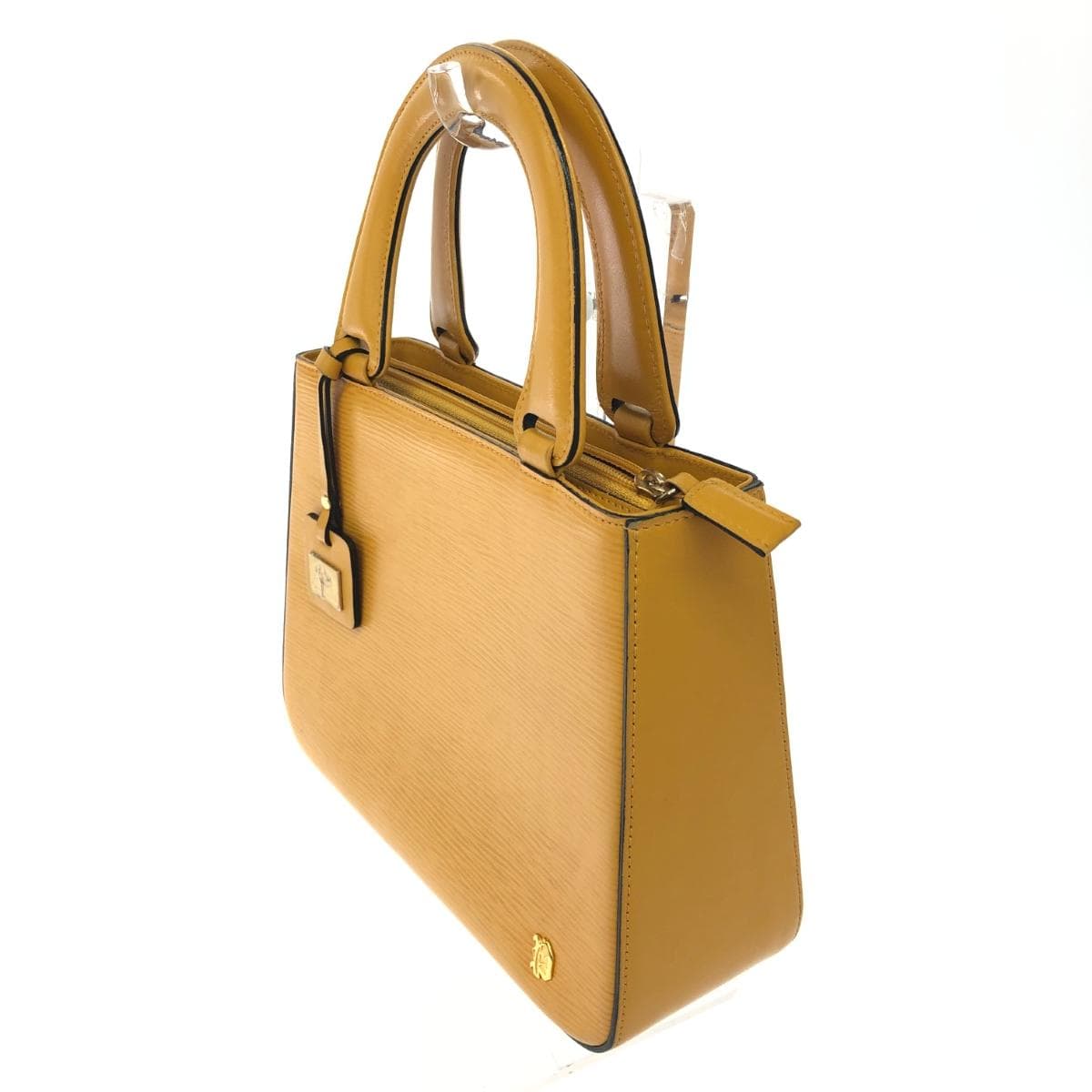 PELLE BORSA Handbag Good Condition Leather Yellow Women's 3