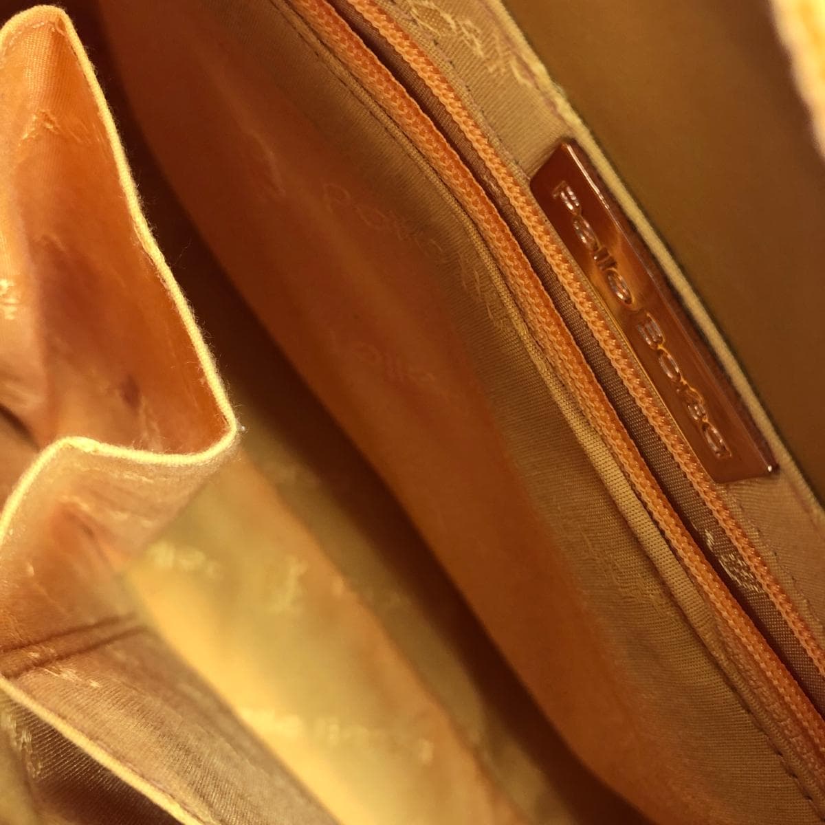 PELLE BORSA Handbag Good Condition Leather Yellow Women's 4