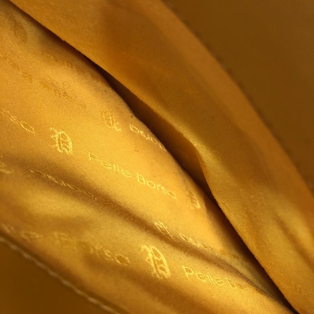 PELLE BORSA Handbag Good Condition Leather Yellow Women's 5