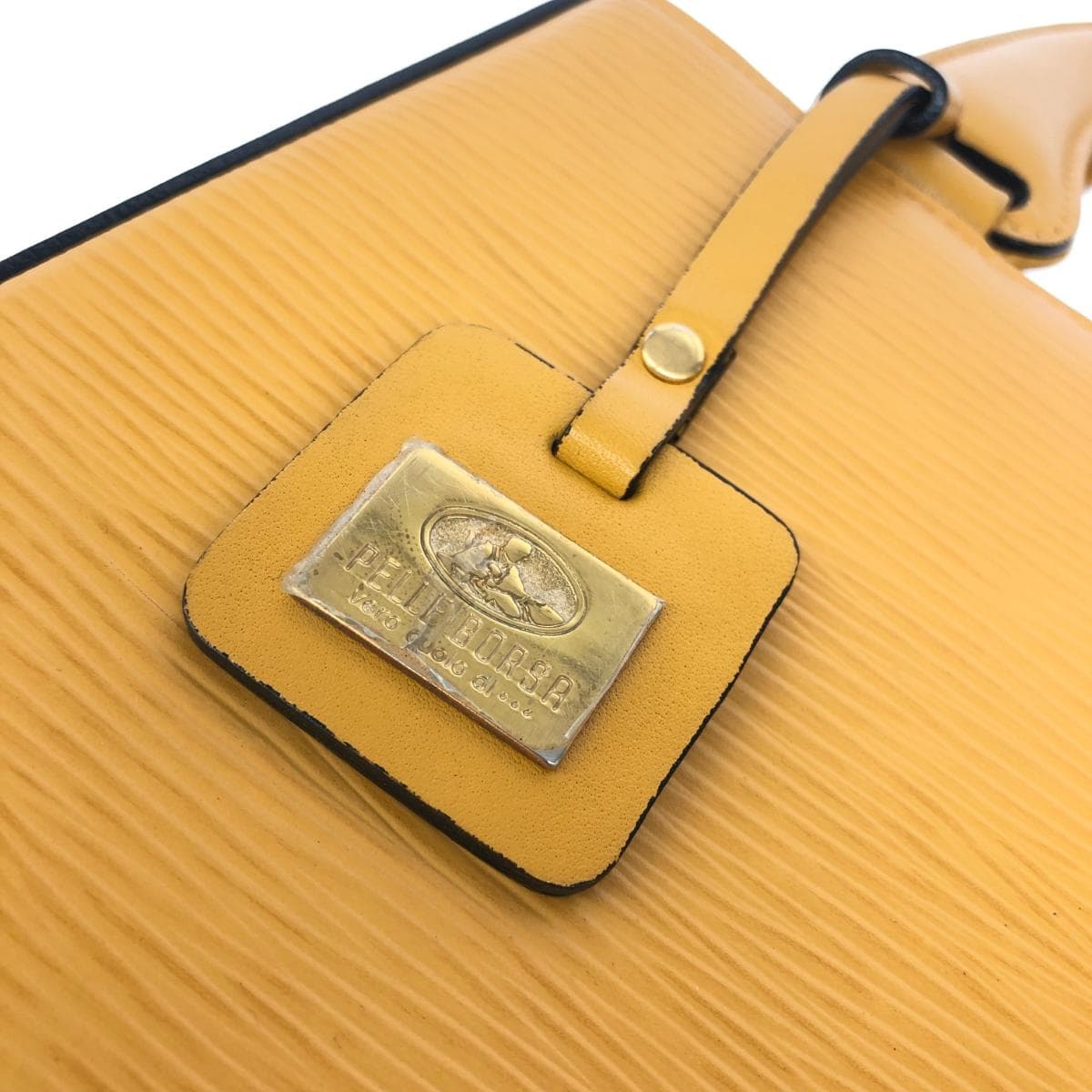 PELLE BORSA Handbag Good Condition Leather Yellow Women's 8