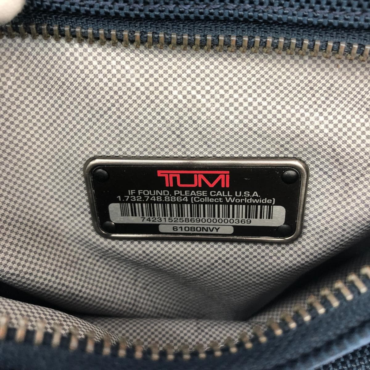 TUMI Roll Top Backpack in Good Condition, Nylon 61080, Navy, Men's 5