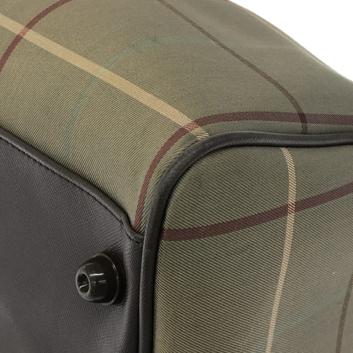 Burberry Boston Bag   Check Pattern    Brown Unisex 8