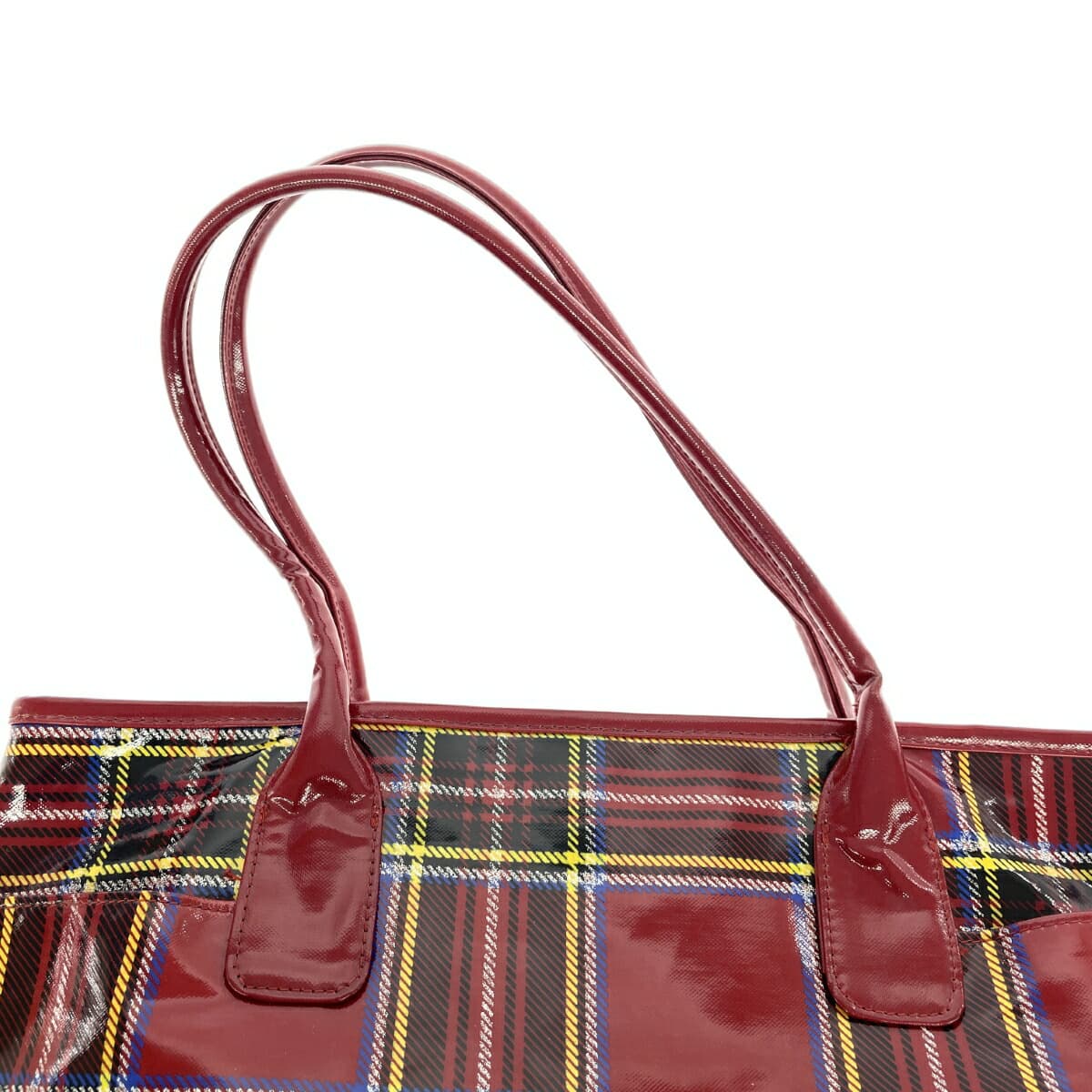 agnes b. Tote Bag   Check Pattern Nylon    Red Women's 10