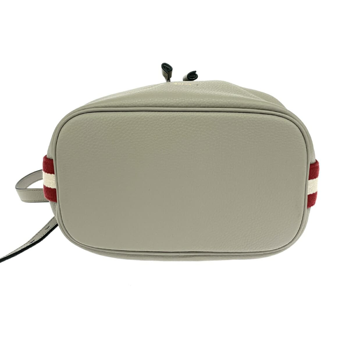 BALLY Drawstring Shoulder Bag - Like-New Condition - 3-Stripe Leather - Gray - Women's 4