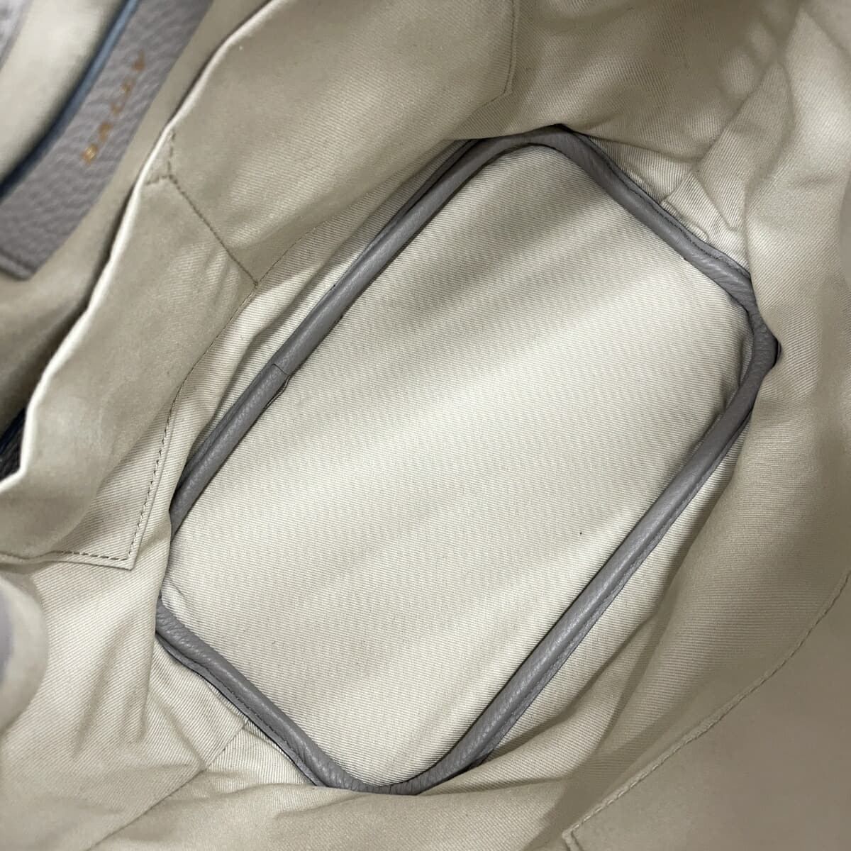 BALLY Drawstring Shoulder Bag - Like-New Condition - 3-Stripe Leather - Gray - Women's 6