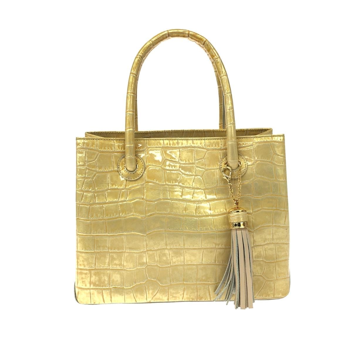 DAKS LONDON Handbag Good Condition Enamel Gold Color Women's