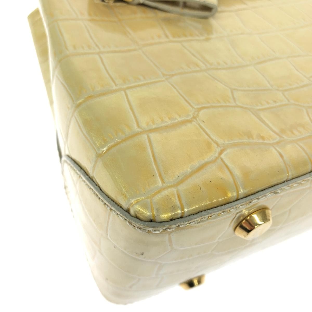 DAKS LONDON Handbag Good Condition Enamel Gold Color Women's 10