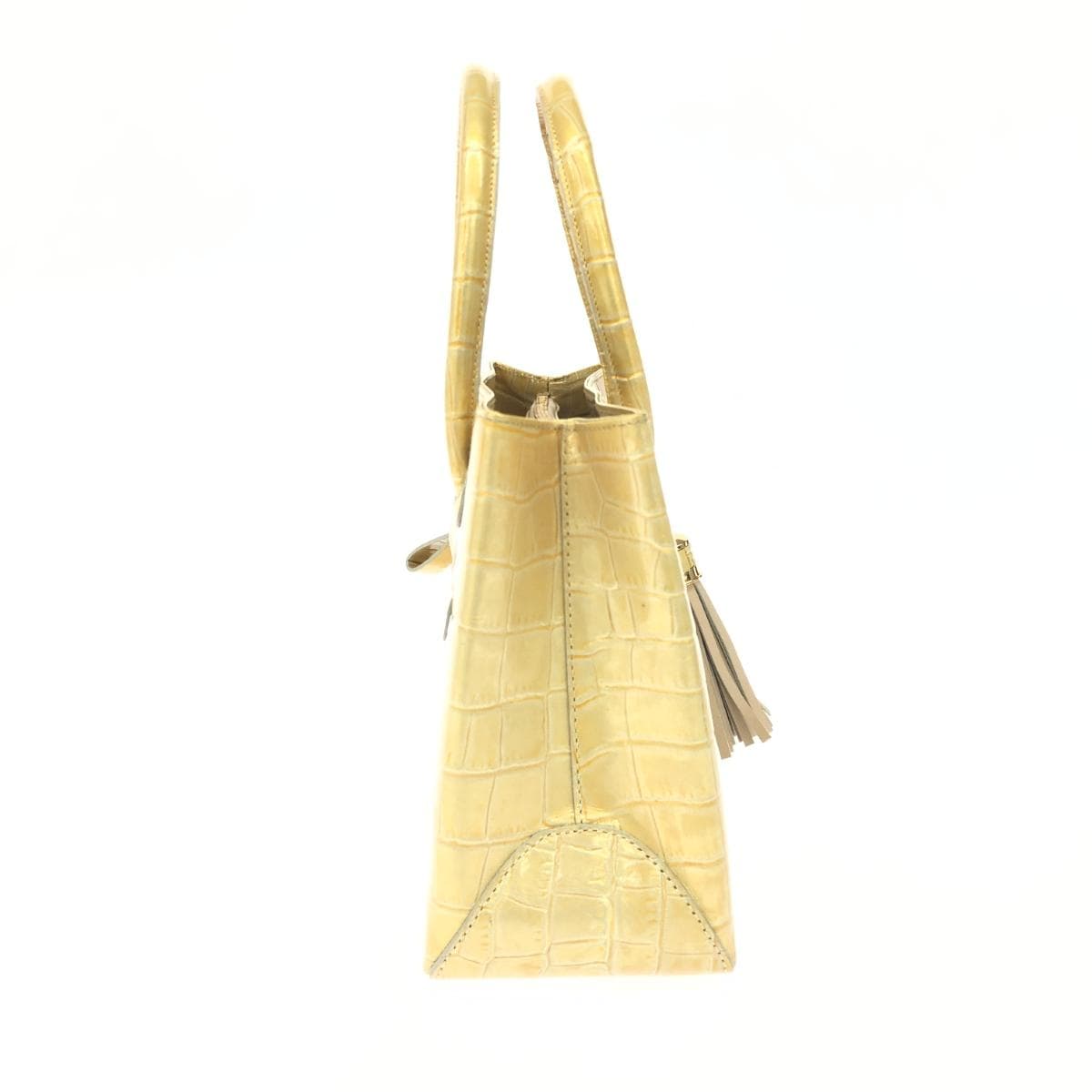DAKS LONDON Handbag Good Condition Enamel Gold Color Women's 2