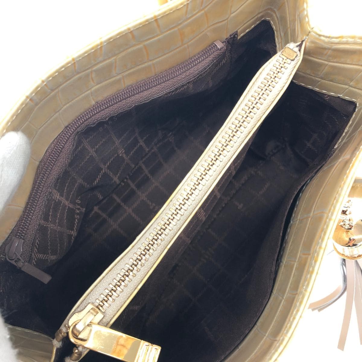 DAKS LONDON Handbag Good Condition Enamel Gold Color Women's 6