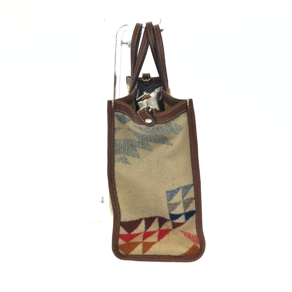 PENDLETON 2WAY Bag / Avocation Collaboration Wool × Leather Beige Women's 2