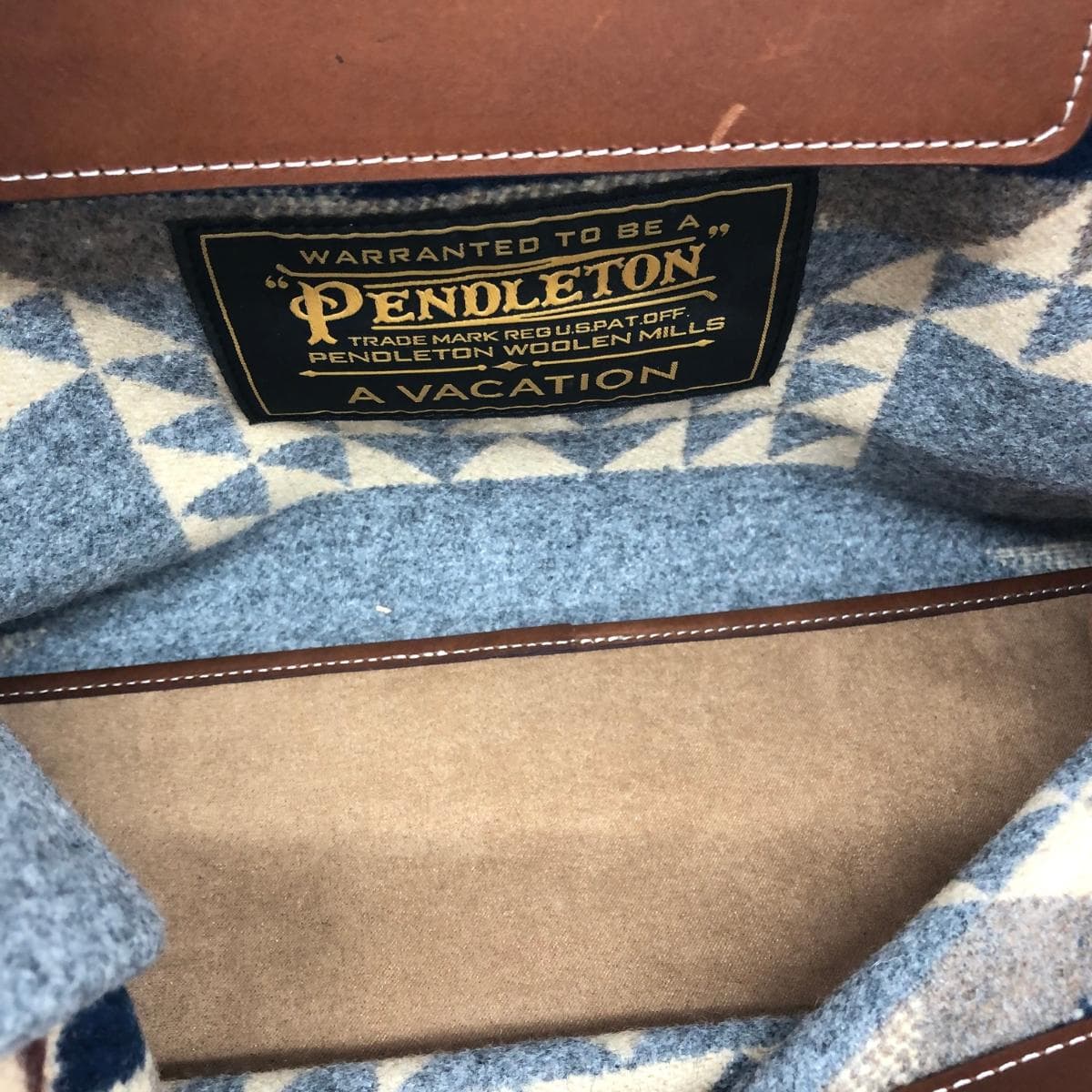 PENDLETON 2WAY Bag / Avocation Collaboration Wool × Leather Beige Women's 8