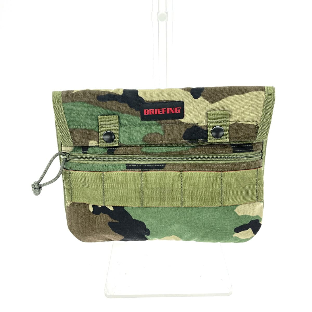 BRIEFING Briefing Clutch Bag Good Condition Camouflage Pattern Nylon Khaki Men's